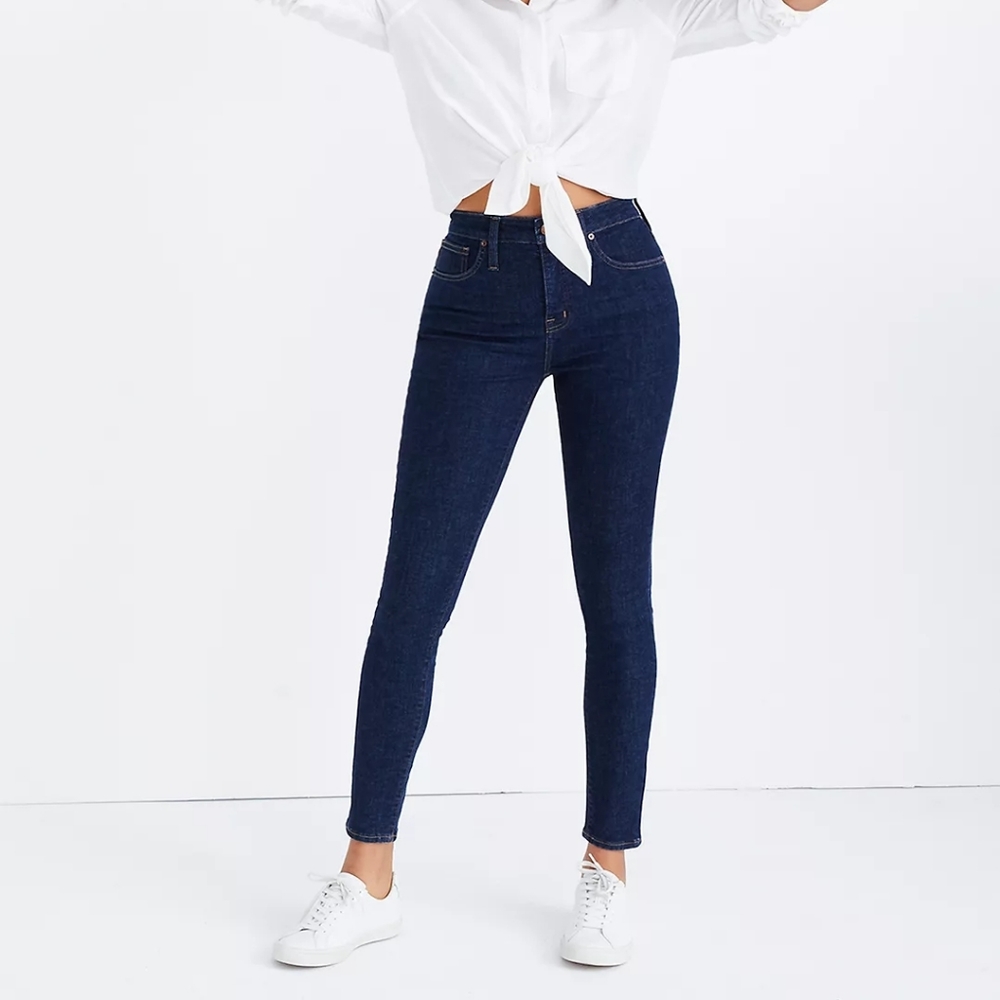 MADEWELL NWT Curvy High Rise Skinny Jeans Dark Wash Size 25 - Picture 6 of 6
